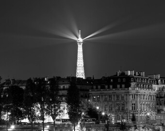 Eiffel Tower On The Seine, Black and White, Fine Art Photography, Paris Decor, Eiffel Tower Photo