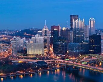 Pittsburgh in Panorama, Panoramic Fine Art Color Print