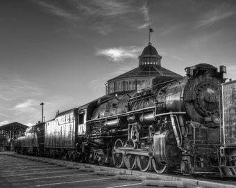 Baltimore Art, Train Photography, Steam Engine, Baltimore and Ohio, Black and White Fine Art Photography, Railroad Photography