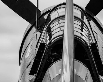 Curtis Helldiver Airplane, Fine Art Photography, Black and White Photography