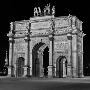 Paris Photography, Arc de Triomphe du Carrousel, Black and White Fine Art photography, Paris Decor image 1