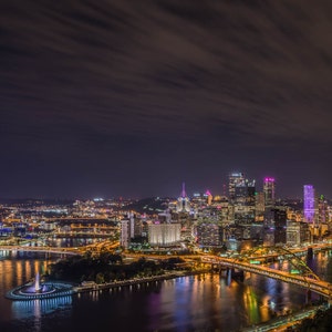 Pittsburgh from Mt Washington, Pittsburgh Skyline, Pittsburgh Art, Fine Art Color Photography, Pittsburgh decor image 1