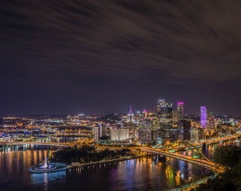 Pittsburgh from Mt Washington, Pittsburgh Skyline, Pittsburgh Art, Fine Art Color Photography, Pittsburgh decor