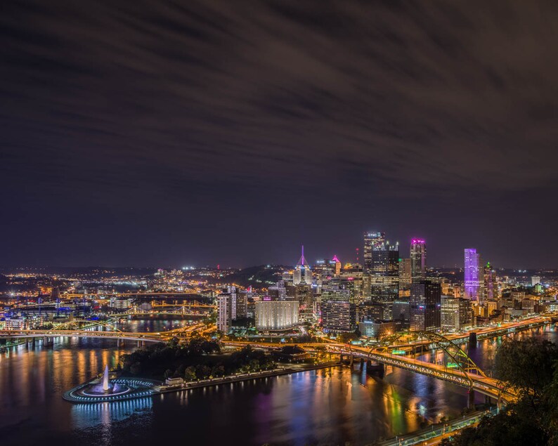 Pittsburgh from Mt Washington, Pittsburgh Skyline, Pittsburgh Art, Fine Art Color Photography, Pittsburgh decor image 1