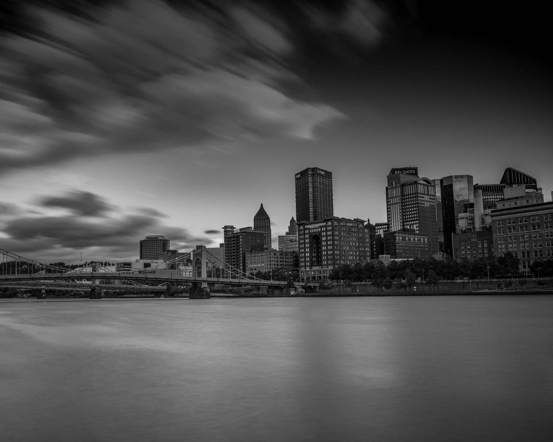 Pittsburgh From North Shore, Pittsburgh Art, Fine Art Black and White