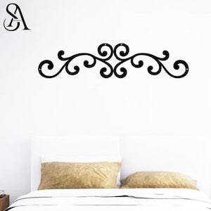 Elegant Scroll Metal Wall Art – Black Wrought Iron Style Decor for Bedroom, Living Room, Entryway, Farmhouse, Rustic and Vintage Home Accent