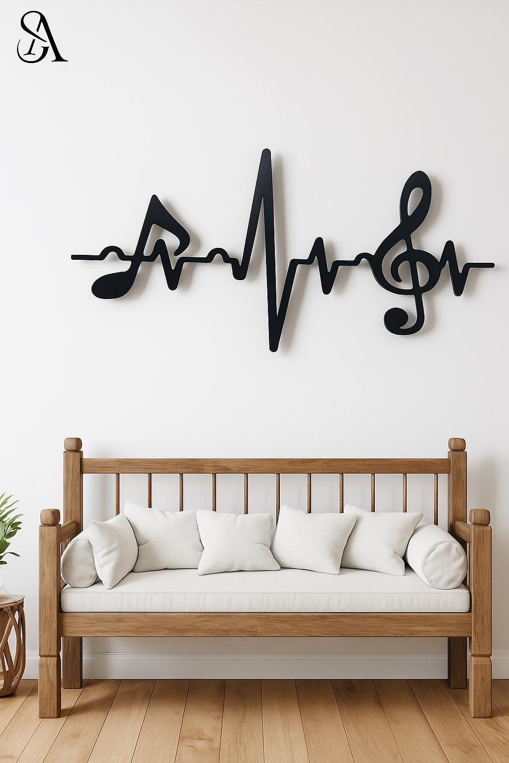 Music Heartbeat Metal Wall Art – Modern Music Note Treble Clef