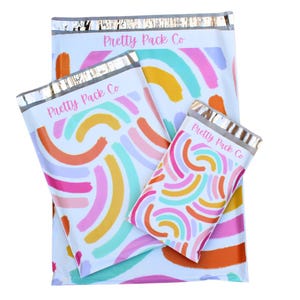 Rainbow Poly Mailers 14.5x19&quot; - Boutique Shipping Bags, 25 Pack