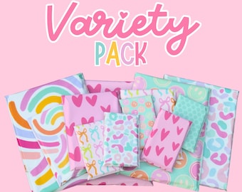 36 Pack Poly Mailers – Small Business Shipping Envelopes, Assorted Designs