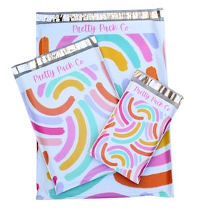 25 Bright Rainbow Poly Mailers 10x13: Boutique Shipping Bags