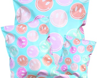 Happy Smiles Poly Mailers 25/50/100 Pack: Boutique Shipping Bags 14.5x19"
