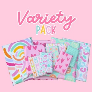 18 Pack Poly Mailers Variety Pack – Cute Shipping Envelopes for Small Business, Assorted Sizes & Designs, Decorative Packaging Mailer Bags