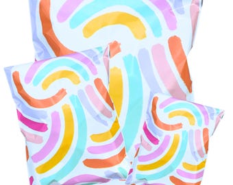 25/50/100 Pack Bright Rainbow Poly Mailers 10x13: Boutique Shipping Bags
