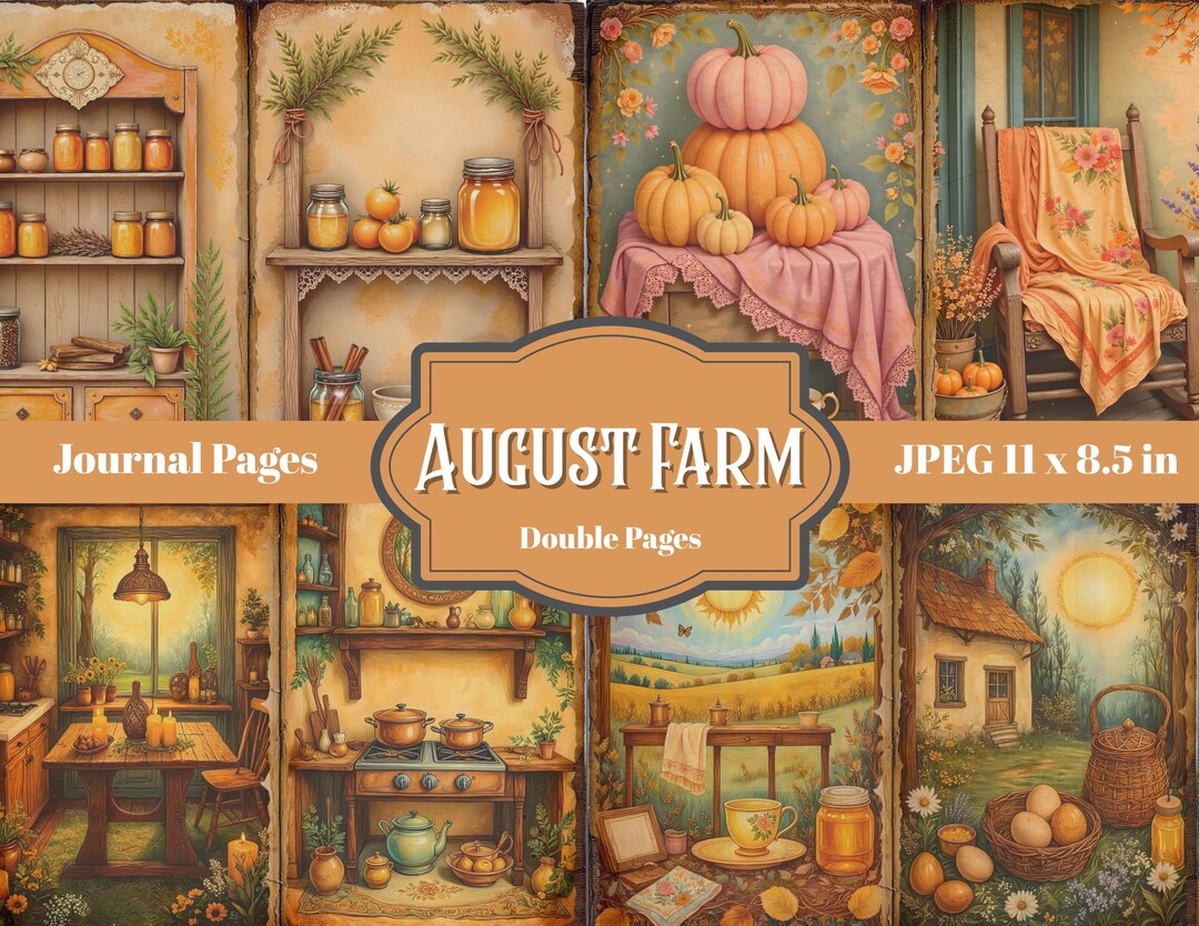 August Farm Printable Junk Journal Pages (digital Download) - Etsy
