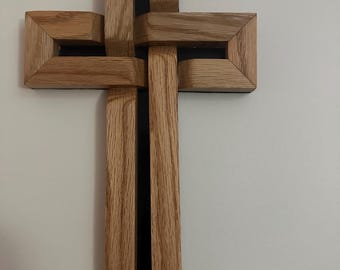Hand Crafted Wood Cross - Natural Grain Wall Decor