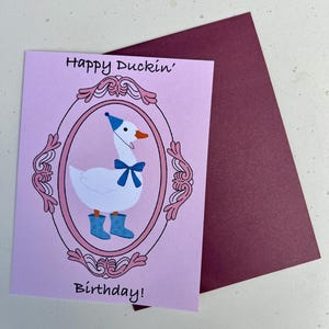 Happy Duckin&#39; Birthday Card | Duck Birthday Card | Duck Card |Cute Punny Duck with Birthday Hat | Funny Birthday Card for Everyone