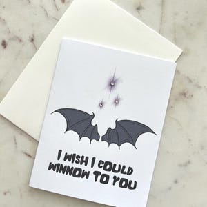 Tarjeta de felicitación de ACOTAR / Tarjeta "Ojalá pudiera aventar hasta ti" / Tarjeta literaria para un fan de Sarah J. Maas / Tarjeta de larga distancia / Mercancía romántica y fantástica
