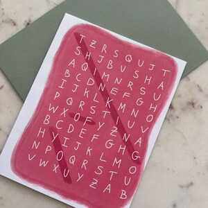 Je pense à vous carte de recherche de mots | Une pensée unique à vous carte de vœux | Carte d'encouragement mignonne | Carte puzzle pour un ami ou un être cher