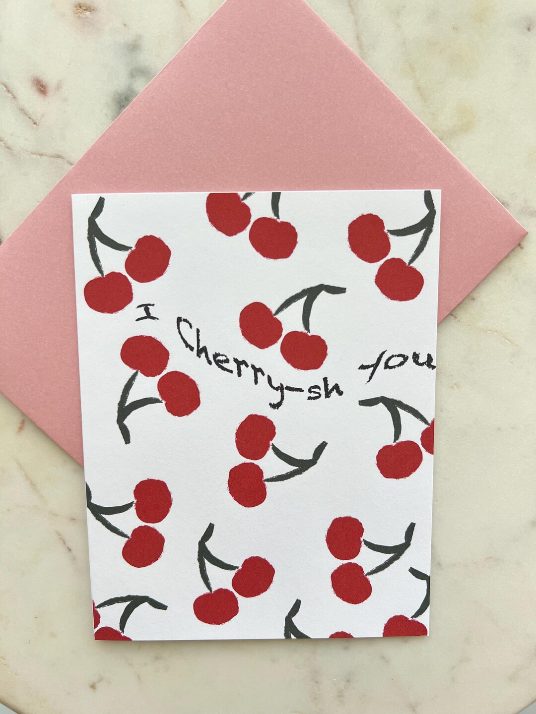 I Cherry-sh You Card | Cute Cherry Pun Greeting Card | Love Card for ...