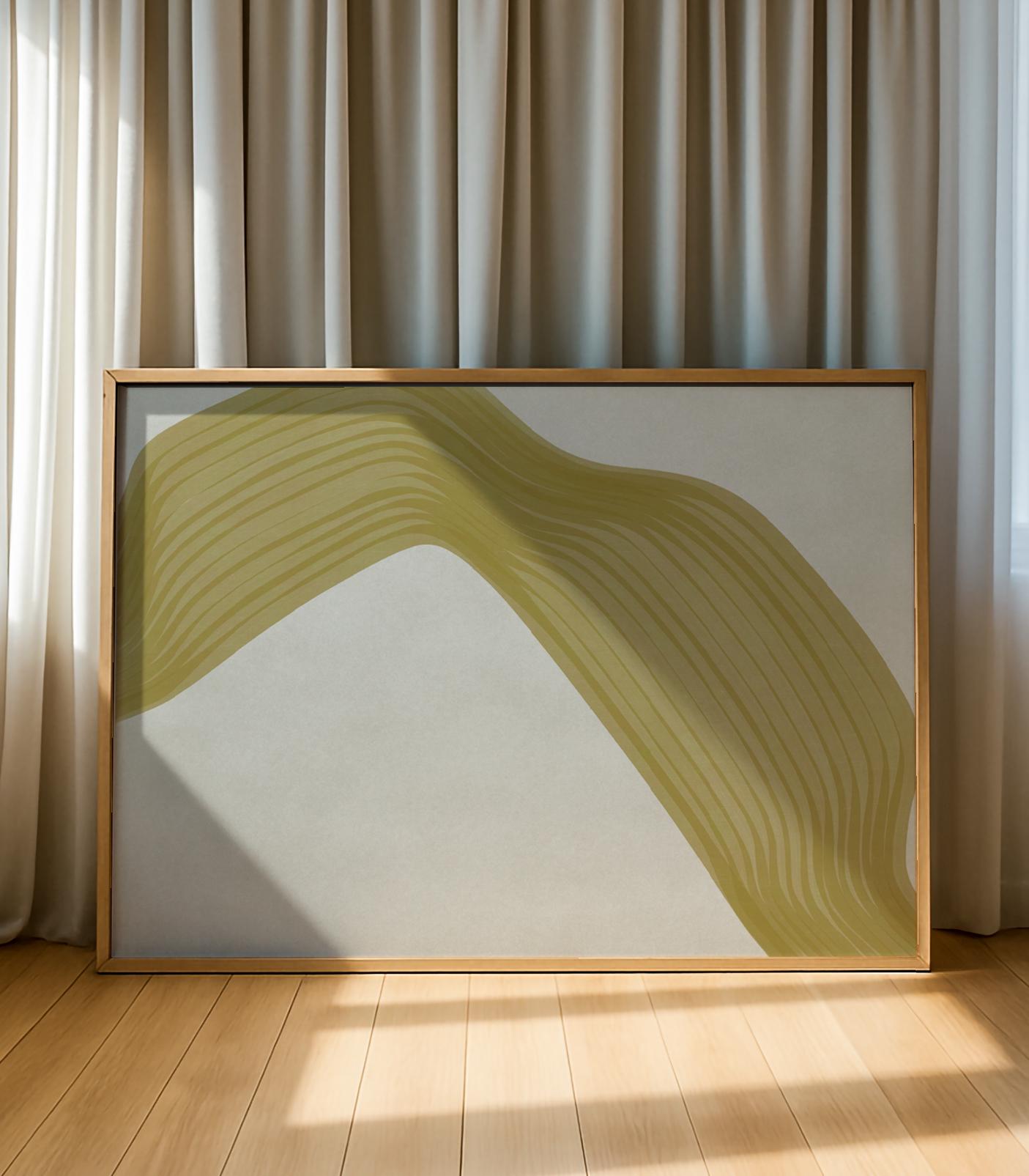 Golden Line Wall Art Scandi Abstract Earth Tone Decore Living Room ...