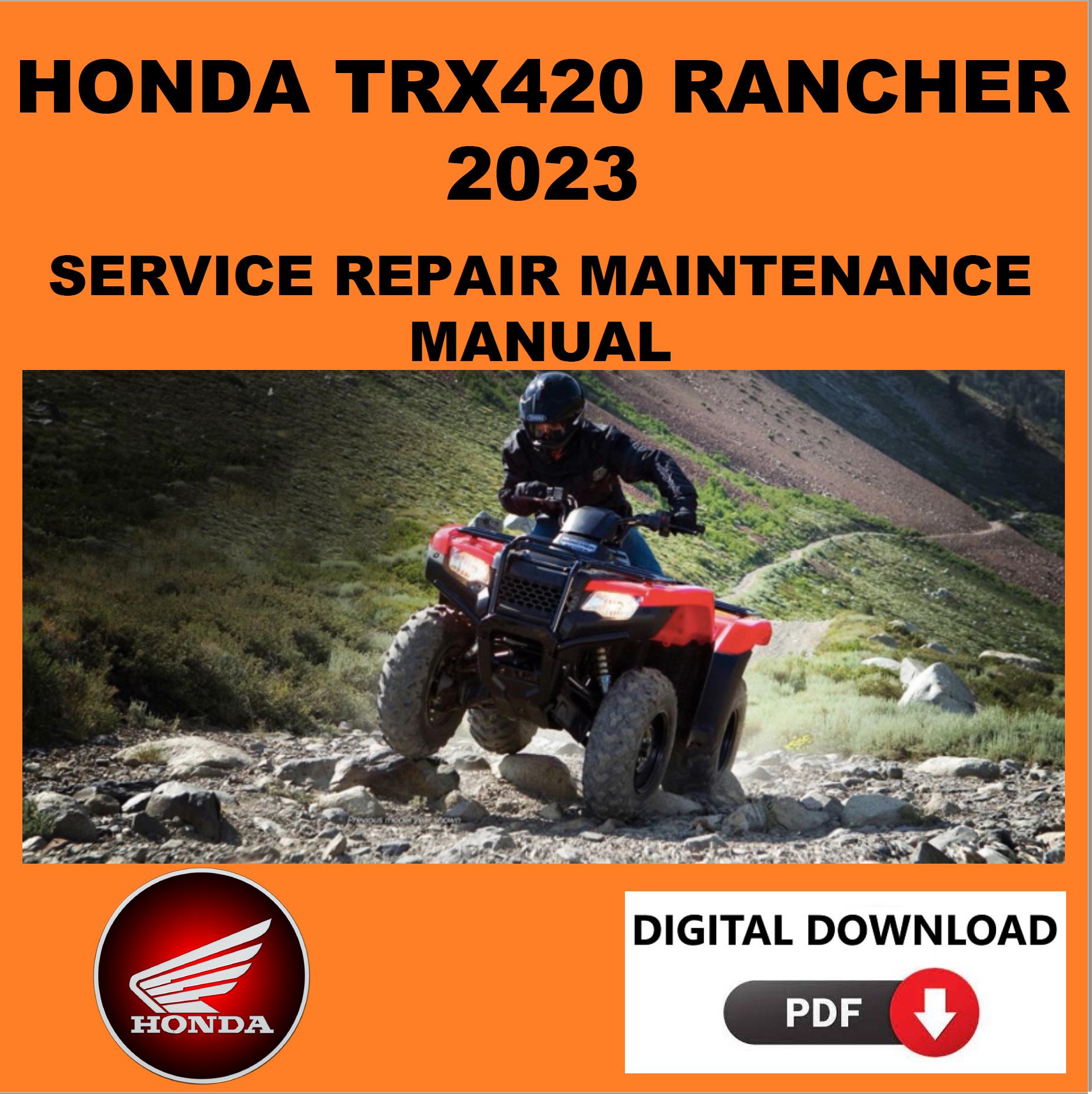 Honda 2023 TRX 420 Rancher Service Manual Maintenance Repair - Etsy