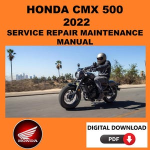 Honda 2022 CMX500 Service Manual Maintenance Repair