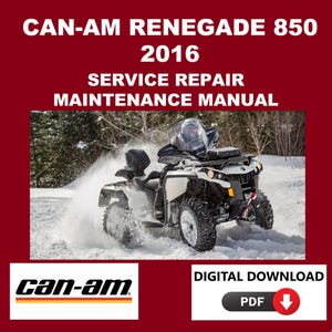 Can-Am 2016 Renegade 850 Service Manual Maintenance Repair