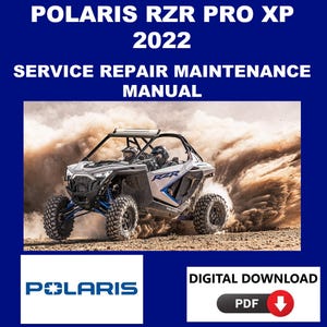 Polaris 2022 RZR Pro XP Service Manual Maintenance Repair