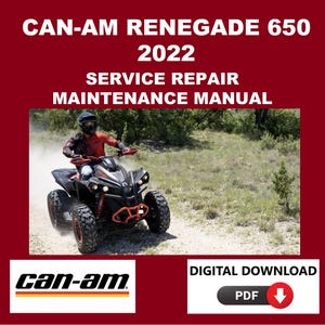 Can-Am 2022 Renegade 650 Service Manual Maintenance Repair