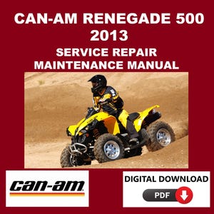 Can-Am 2013 Renegade 500 Service Manual Maintenance Repair