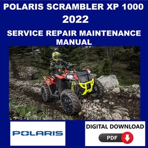 Polaris 2022 Scrambler XP 1000 Service Manual Maintenance Repair