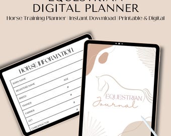 Horse Training Planner Printable – Equestrian Journal for Horseback Riding, Care & Progress Tracking – Digital Download Canva Template