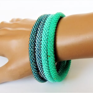 Nepal Style Crochet Beaded Bracelets - Handmade Boho Style All Sizes Bangle - No clasp Seed Beads Bracelet - Woman Man Jewelry Best Gift