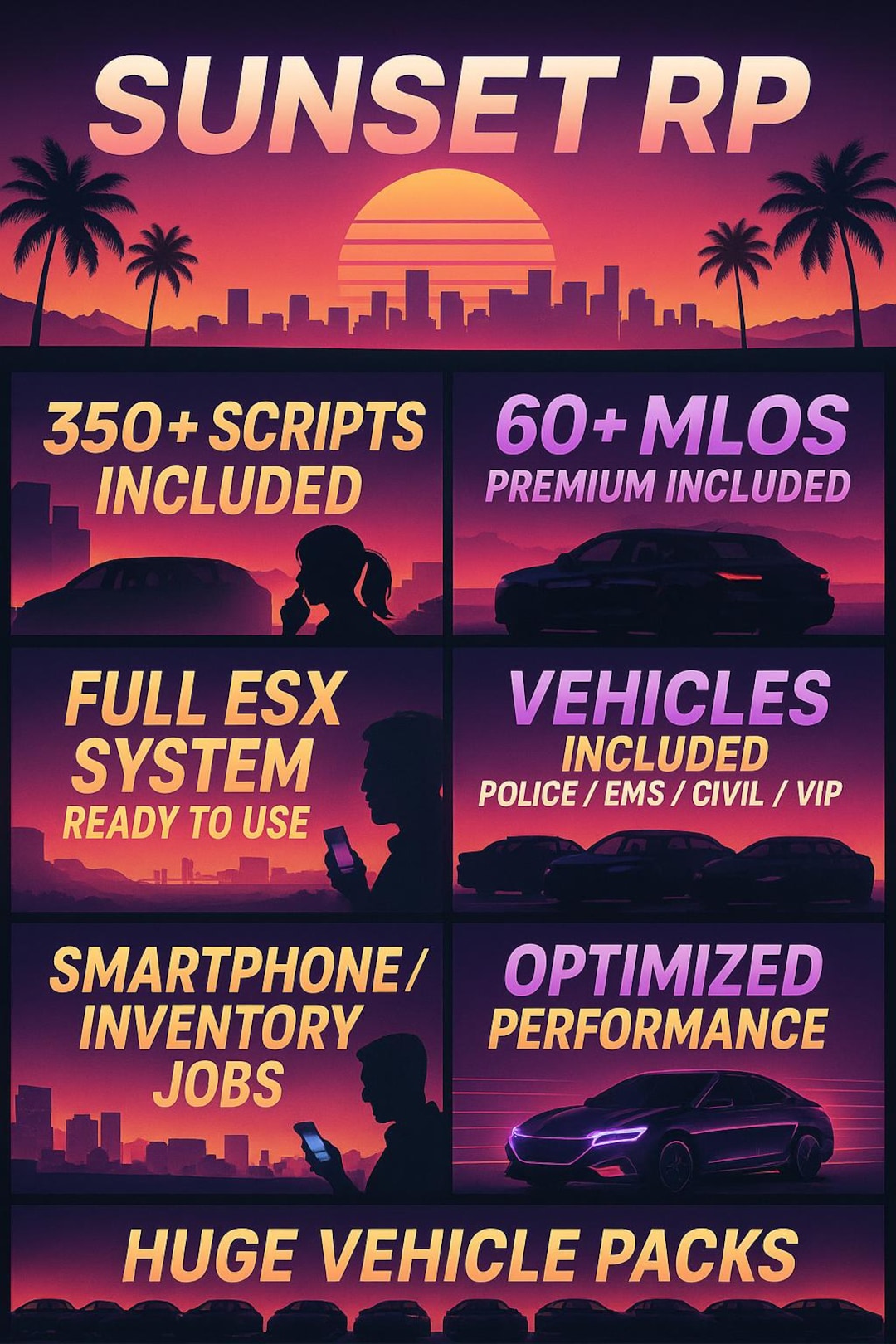 Sunset Rp Sunset RP | Fivem ESX Complete Server | 350+ Scripts | 60+ Mlos ...