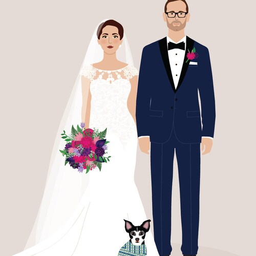 Newlywed portrait, newlywed gift, wedding portrait, shops one year anniversary