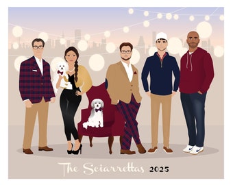 Custom Family Portrait digital illustration
