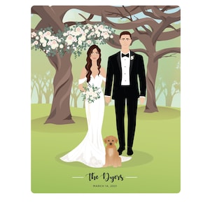 First anniversary gift / Wedding portrait / Couple gift image 1