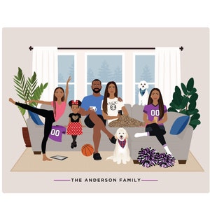 Custom Family Portrait, Custom Portrait Illustration, Drawing From Photo, Personalized Art Commission