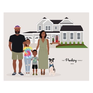 Family Portrait illustration, add a child image 1