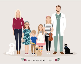 Portrait of family, drawing our family