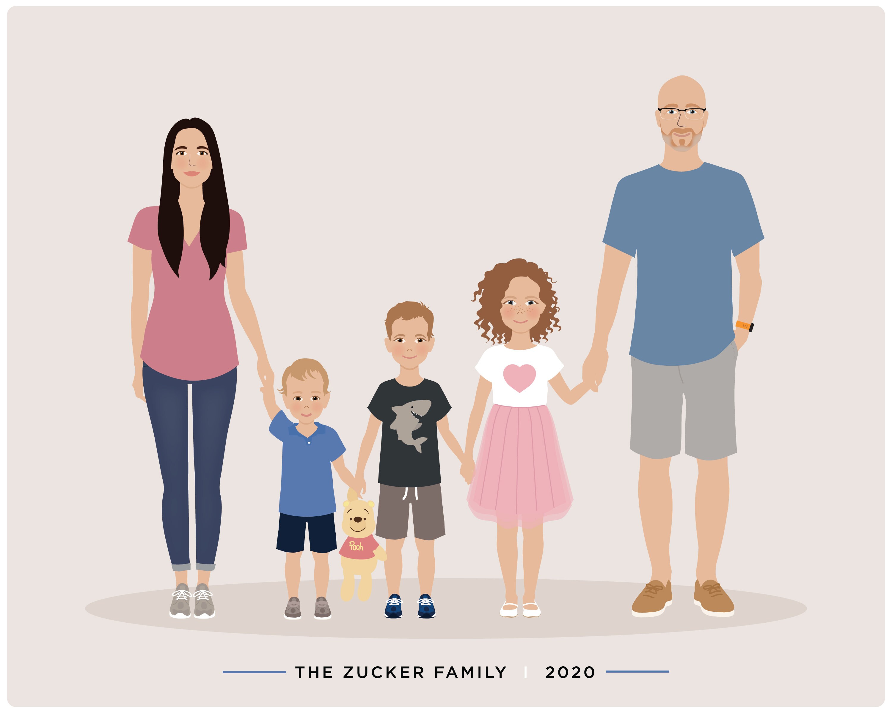 Custom Family Portrait personalized family illustration Etsy