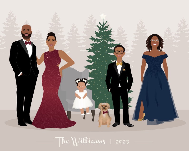 Custom family Portrait Christmas gift image 3