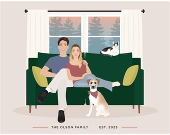 Custom Family Portrait, add pet