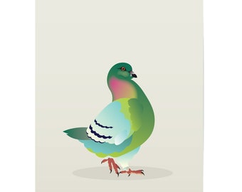 pigeon art print