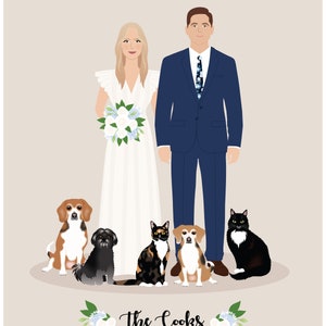 Custom wedding Portrait, 1st anniversary, paper gift image 8