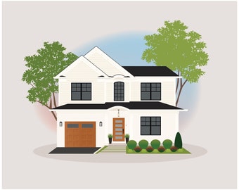 Home illustration, drawing off house