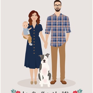 Custom family portrait, Bespoke family portrait, personalized family picture