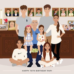 Custom Family Portrait, personalized family illustration