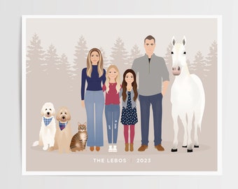 Custom Portrait, family portrait illustration