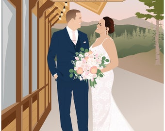wedding portrait, first anniversary, gift for her, gift for wife